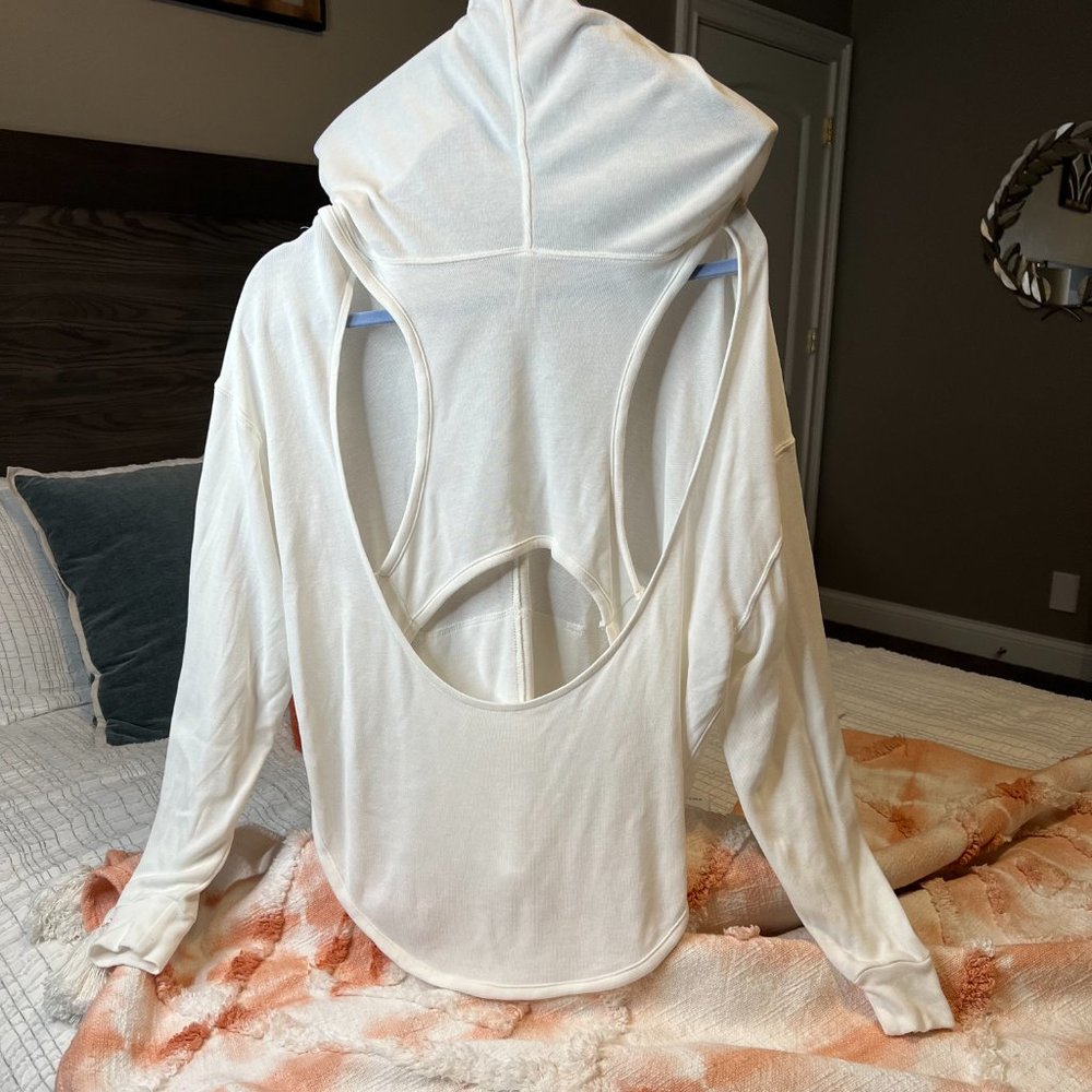 FP Movement by Free People Cream Lightweight Hoodie Sweatshirt - Picture 3 of 3